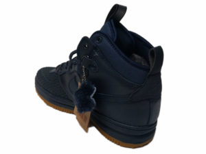 Зимние Nike Lunar Force 1 Leather темно-синие - фото сзади