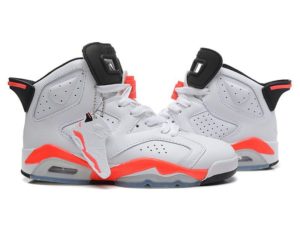 Nike Air Jordan 6 белые с красным (35-45)