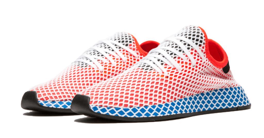 Adidas Deerupt Runner J красные с синим 