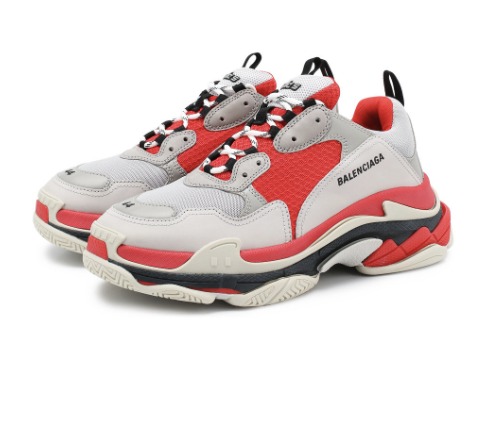 Balenciaga Triple S красные-белые-серые нубук мужские-женские (36-44)