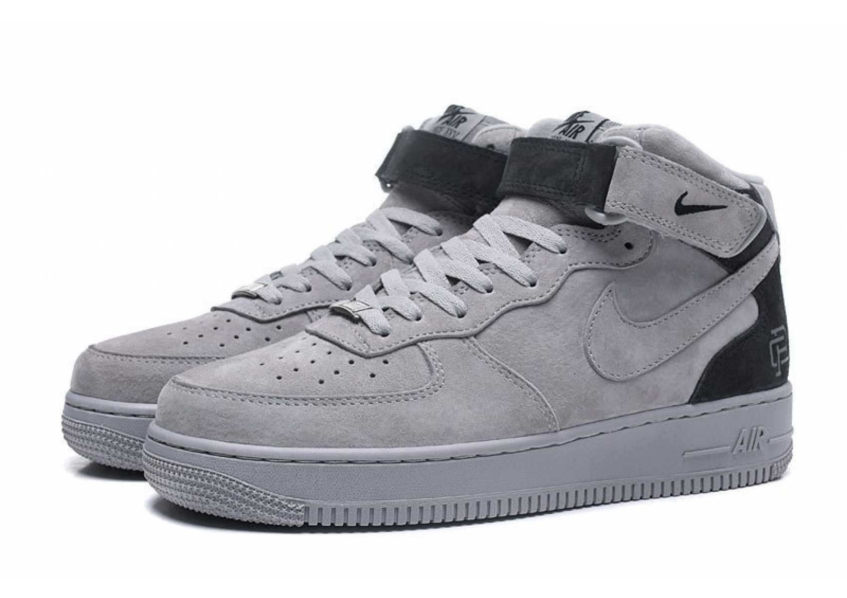 nike air force 1 mid grey red